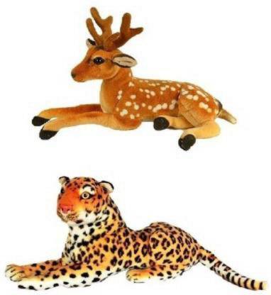 SUN AND STAR CREATIONS combo animal cheeta and deer for kids 32 cm  - 32 cm