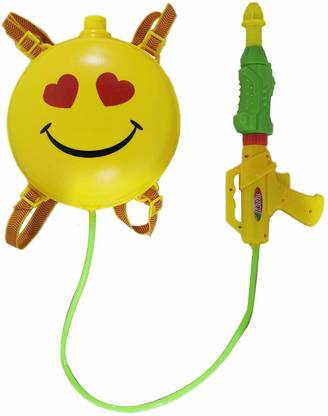 EKAN Cute Smiley Face Emoji Holi Water Gun with High Pressure Holi Pichkari with Back Holding Tank For Kids Girls Water Gun