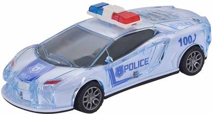 jmv Fast 3D Police Friction Car Toy Vehicle Lightning and Music for Kids