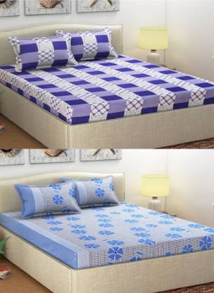 SHIFU 135 TC Microfiber Double Printed Flat Bedsheet