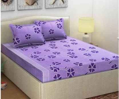 MR SHARMA 144 TC Polycotton Double Printed Flat Bedsheet