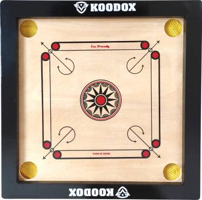 KOODOX Set- Full Size ( Size: 32 X 32 Inch, Border: 1.5 Inch) 81.28 cm Carrom Board