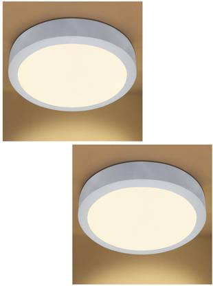 D'Mak 22 Watt LED Warm-White Round Surface Panel Lights (Pack of 2) Ceiling Light Ceiling Lamp