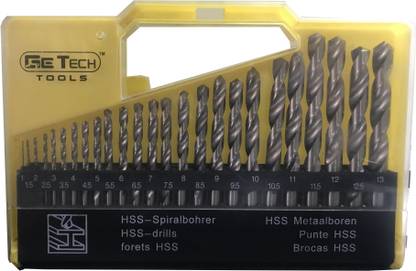 G Tech Tech HSS Drill Set of 25pcs, (Size: 1-13 mm) 25 PCS HSS DRILL BIT SET