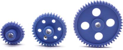 Electronic Spices COMBO OF Blue Gear Plastic Wheel in For DC Motor DIY Model Toys Electronic Components Electronic Hobby Kit