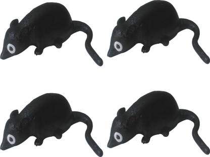 VK MART Soft Rubber Mouse Toy for Halloween Pack Of 4 Sticky animal Gag Toy