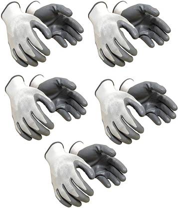 Yiking Anti Cut Hand Gloves pvc cotted 5 pair Nylon  Safety Gloves