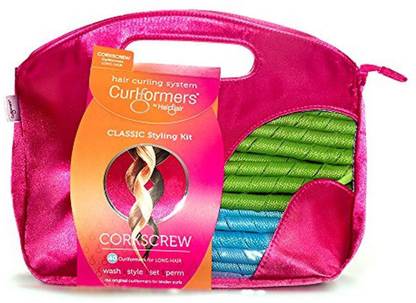 Curlformers Hair Curlers Corkscrew Curls Styling Kit, 40 No Heat Hair Curlers And 2 Styling Hooks, For Medium Length Hair Up To 14" (35 Cm) Long Hair Curler