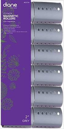 diane Magnetic Hair Roller, Grey, 2 Inch, Strong Material, Unbreakable Material, Curls, Perm, Holds Hair In Place, Perfect For Any Hair Style, Sanitary, Washable, 2, Static Electricity Holds Hair In Place, Wrap Faster And Easier, Fast And Easy To Clean, Use Picks, Pins Or Clips To Hold Hair Hair Curler