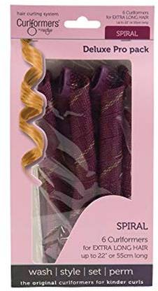 Curlformers Hair Curlers Deluxe Range Spiral Curls Top Up Pack, 6 No Heat Hair Curlers (Styling Hook Not Included), For Extra Long Hair Up To 22" (55Cm) Long Hair Curler