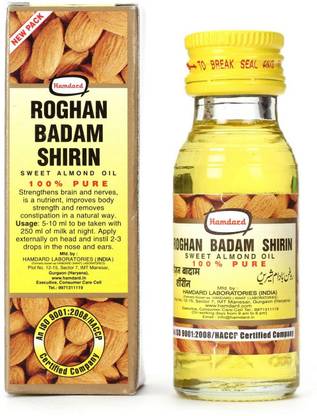 Hamdard RAUGHAN-E-BADAM SHIREEN | 100ML |Cold Pressed 100% Almond Hair Oil |Pack of 1 Hair Oil