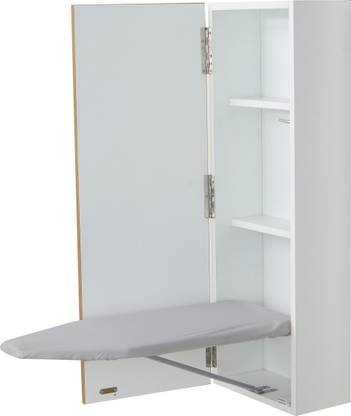 Invisible Bed Wall Mounted Wooden Cabinet with Foldable ironing table (Color: Dessert Walnut) Ironing Board