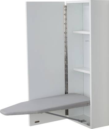 Invisible Bed Wall Mounted Wooden Cabinet with Foldable ironing table (Color: White) Ironing Board