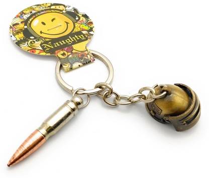 Sharp beak PUBG Keychain SMALL HELMET WITH BULLET , superior quailty , A1 Metal Key Chain