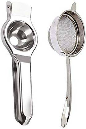 batwada export Stainless Steel Lemon Squeezer and Tea Strainer Kitchen Tool Set