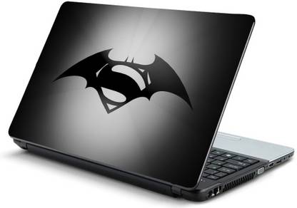 Geek Black Batman Vs Superman HQ Laminated Vinyl Laptop Skin Compatible for 15.6 inch