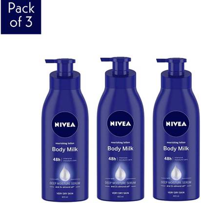 NIVEA Body Milk nourishing lotion (Pack of- 3)