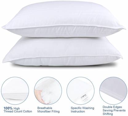 Changers Polyester Fibre Solid Sleeping Pillow Pack of 2