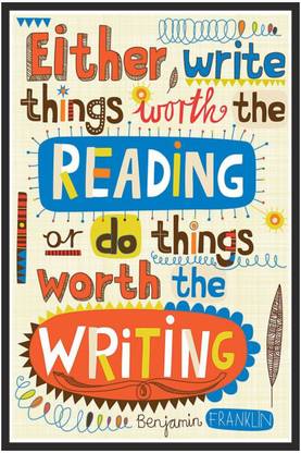 Reding & Writing Poster (Cover Area :- 13 X 19 inch) Paper Print