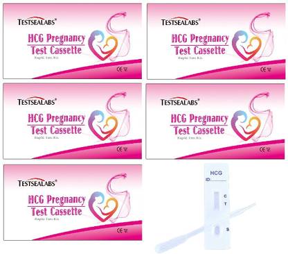 TESTSEALABS HCG Pregnancy Test Cassette (99.6% Accuracy) : One Step Urine Test Kit Pregnancy Test Kit