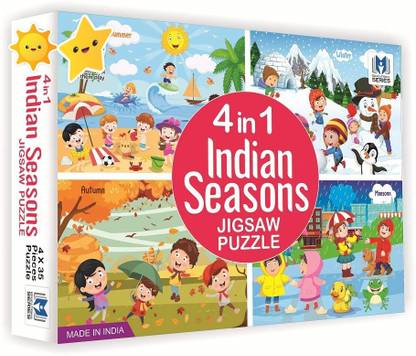शॉपवियाशिपिंग 4 in 1 indian Seasons jigsaw puzzle for kids. 4 jigsaw puzzles 35 pieces each (140 Pieces)