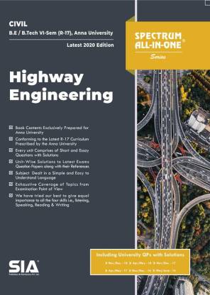 Highway Engineering, B.E/B.Tech VI-Semester (R-17) (Anna University) CIVIL Engineering, Latest 2020 Edition