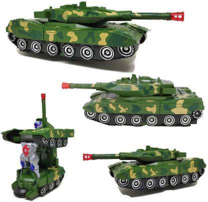 SALEOFF Deformation Combat Transform Robot Tank 3D Light & Realistic Music-408