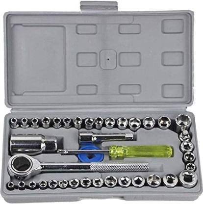 Jayden 40 Pcs Tool Kit (Including Box) Combination Socket Wrench Set (For Home Use) Socket Set