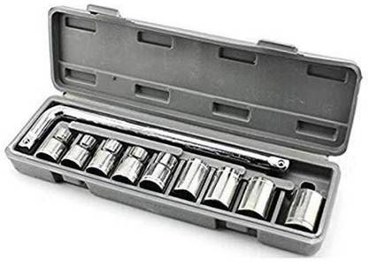 Shopper52 10 in 1 Socket Wrench Spanner Set Automobile Repair Tool Box Precision Sleeve Wrench Sleeve Wrench Combination Hand Tool Socket Set - 10PCTK Socket Set