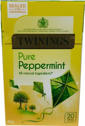 TWININGS Pure Peppermint Tea - 20 Tea Bags Peppermint Tea Bags Box