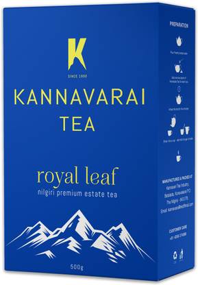 Kannavarai Tea Royal Leaf 500 Grams Unflavoured Black Tea Box