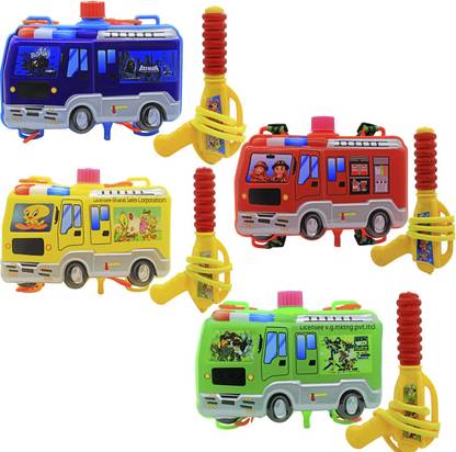 DEALbindaas Bus Shape Holi Water Gun Pichkari BACK PACK Tank Squirter | 100% Safe|Non Toxic | Holi Festival Toy | Kids Return Gift Water Gun- Multicolour Water Gun