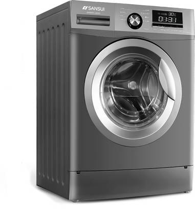 Sansui 7 kg Steam Wash Fully Automatic Front Load Washing Machine with In-built Heater Grey