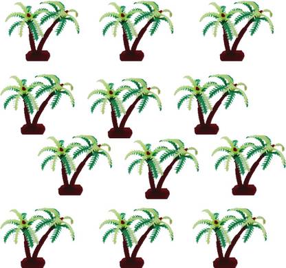 Just Flowers Artificial Mini Coconut Tree for Project Making double color 2inch(10 Pieces)