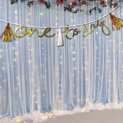 AMFIN One Today Bunting for Birthday Party / One Today Banner for Birthday Girl / Birthday Banner for Decoration / First Birthday Decoration Items for Boys / Cake Smash Decoration - Golden Banner