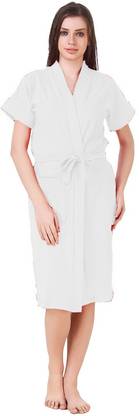 Bombshell White Free Size Bath Robe
