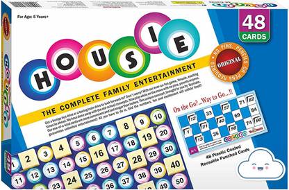 shopviashipping HOUSIE-48 Reusable Cards Family Game-(Bingo-Lotto-Tombola Game) Party & Fun Board Game