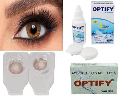 ओप्टिफी Brown Monthly Power Color Contact lens मासिक
