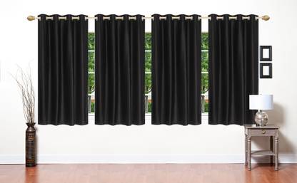 Flipkart SmartBuy 152 cm (5 ft) Window Polyester Room Darkening Curtain (Pack Of 4)