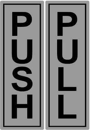 DEZIINE Push and Pull Sign,Message Board for Door in Home Office (Silver, Big)[Vertical] Emergency Sign