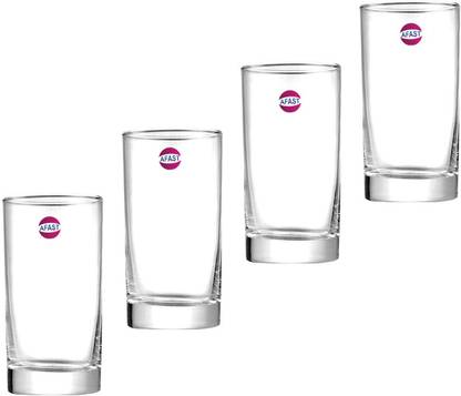 AFAST (Pack of 4) New Stylish Transparent Drinking Glass (Set Of 4), 250Ml- GH49 Glass Set Water/Juice Glass