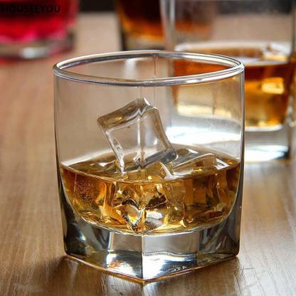 LEBELIEF WORLD (Pack of 6) Half Star Double Old Fashioned Glasses, Perfect for Serving Scotch, Whiskey or Mixed Drinks, 290 ml Glass Set Whisky Glass