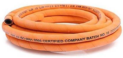 DEWAN SONS Reinforced Double LayerSteel Wire Lpg Hose-Gas Pipe with 2 Clamp (5 m) (ISI Marked) Hose Pipe