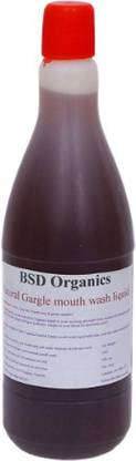 BSD Organics Natural Rinse and Gargle Mouth Wash Liquid with Tulsi, Rock Salt, Neem, Eucalyptus Herbs, 550 ml - Tulsi, Rock Salt, Neem, Eucalyptus Herbs