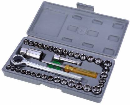 BHAVANI TRADERS bt-172 40 in 1 Wrench Tool Kit & Screwdriver And Socket Set Automobile Motorcycle Tool Box Set Socket Wrench Sleeve Suit Hardware Auto Car Repair Tools Wrenches Set,tool kit set for home use 40 in 1 Wrench Tool Kit & Screwdriver And Socket Set Automobile Motorcycle Tool Box Set Socket Wrench Sleeve Suit Hardware Auto Car Repair Tools Wrenches Set,tool kit set for home use Double Sided Socket Wrench