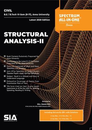 Structural Analysis-II, B.E/B.Tech VI-Semester (R-17) (Anna University) CIVIL Engineering, Latest 2020 Edition