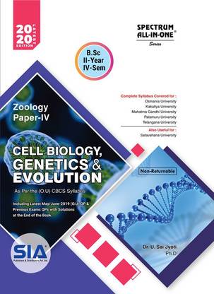 Zoology Paper - IV (Cell Biology, Genetics & Evolution) B.Sc II-Year IV-Sem, As Per The (O.U) CBCS Syllabus, Latest 2020 Edition