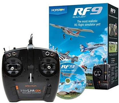 Realflight 9 Rf9 Radio Control Rc Flight Simulator Software With Spektrum Interlink-Dx Controller, Rfl1100
