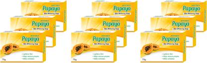 Biotrex Papaya Skin Whitening Soap, 75gm - Pack of 9