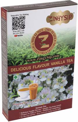 ZINGYSIP Instant Flavored Vanilla Tea Powder,(50-65cups) Vanilla Instant Tea Box